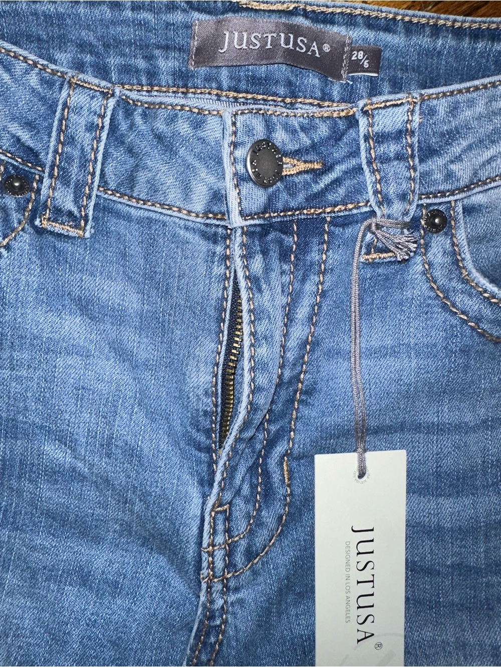 Just USA Light Blue Western Mid Rise Bootcut Jeans - NWT 28/6 - Picture 4 of 5